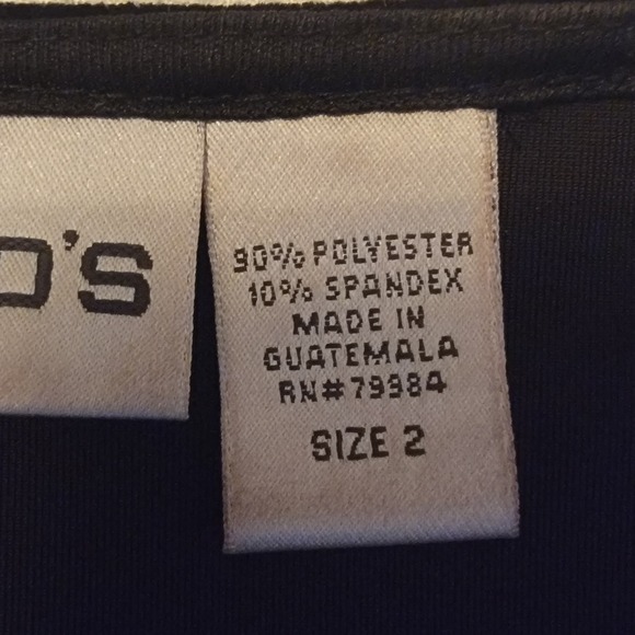 Chico's Black Velvet Tunic Top Women's 2/12/L 3/4 Sleeve Round Neck Minimalist - Picture 10 of 11